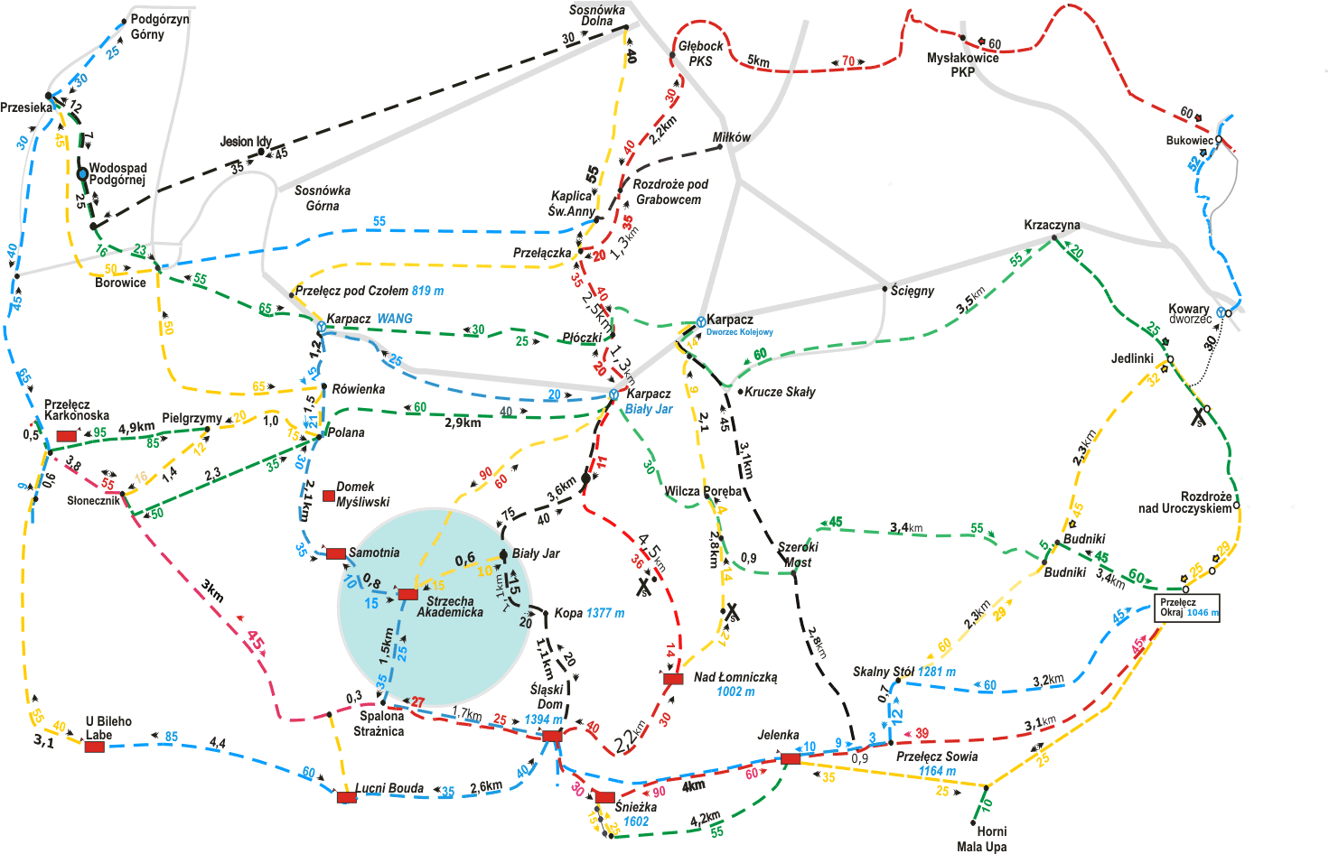 Strzecha Akademicka - mapa szlakw